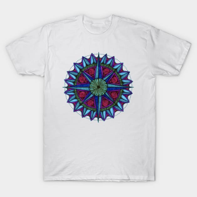 Blue Directions Mandala T-Shirt by Heartsake